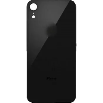 Náhradní kryt pro mobilní telefon Sklo zadního krytu s větším otvorem na kameru iPhone XR - černé Černá