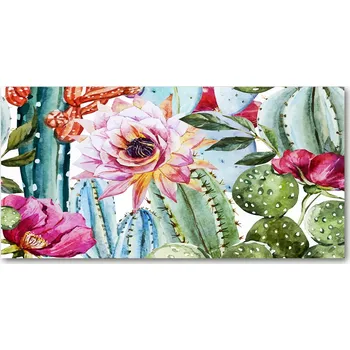 Obraz Kuchyňský panel Kaktusy a květiny 120x60 cm + LEPIDLO