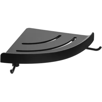 Drátěná police Kuchinox APO, rohová nástěnná polička s okrajem 244x244x48 mm, černá matná, LAV-AKA_704T