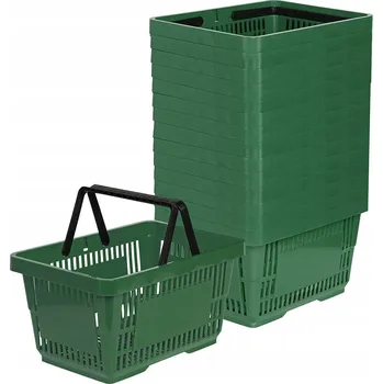 Nákupní košík 15x nákupní košík se 2 uchy, nákupní košík Tmavě zelený