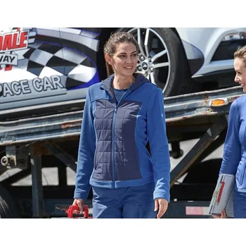 Fleecová bunda kapucí hybrid e.s.concrete,dámské velikost M alkalická modrá/hlubinněmodrá Strauss