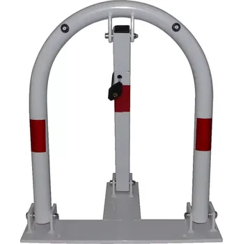 parkovací zábrana Bílo-červená ocelová zábrana - šířka 45 cm, výška 58 cm