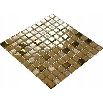 Skleněná mozaika Englass 30 x 30 cm, odstíny hnědé a béžové, odstíny žluté a zlaté