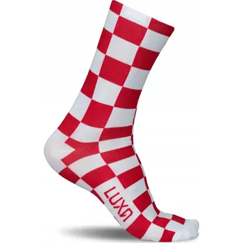 Pánské ponožky Cyklistické Ponožky Luxa Squares červené - velikost S