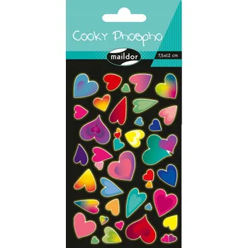 samolepka Maildor: 3D samolepky se srdíčky, které svítí ve tmě