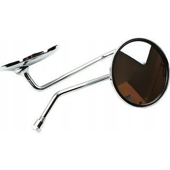 Zrcátko pro motocykl ZRCÁTKA SADA. ZÁVIT M10 PRAVÝ, KOVOVÉ CHROMOVANÉ, KULATÉ