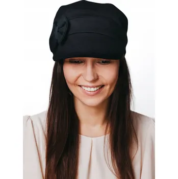 Čepice Černá dámská bekovka s podšívkou čepice jarní, vhodná i po chemoterapii