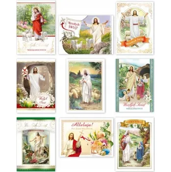 Obraz Kartička Velikonoční pohlednice Velikonoce Náboženská brokátovaná Delta Graphix