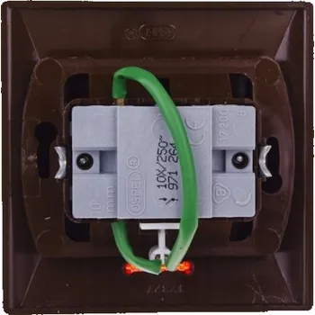 Domovní zvonek Tlačítko zvonku s podsvícením Ospel Akcent ŁP-6AS/24 hnědé