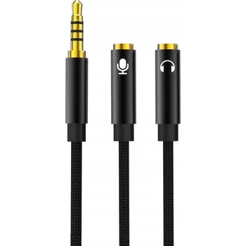 Audio kabel XO audio kabel jack - jack 3,5mm s mikrofonem, 0,23 m