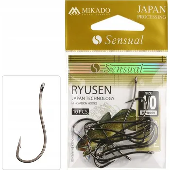 Rybářský háček Háčky na zemní a plavanou, s protihrotem Mikado Sensual Ryusen W/R 10059 10 ks
