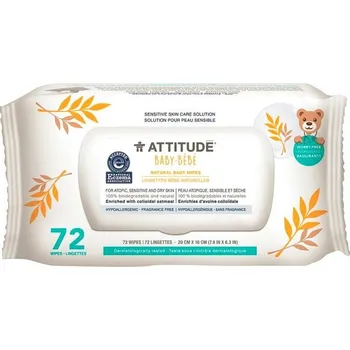 Vlhčený ubrousek ATTITUDE Vlhčené ubrousky s ovsem pro citlivou pokožku, 72 ks