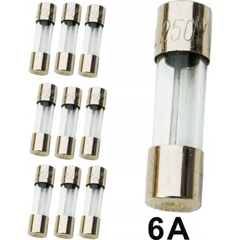Autopojistky 10x Skleněná pojistka TV WTA 6A 20mm 10 Ks LED