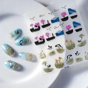 Samolepky na nehty Samolepící konvexní vzory KRAJINA JAPONSKO