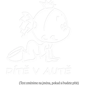 Samolepicí dekorace na vozidlo Děti v autě jména holka leze samolepka na auto Červená Velikost D