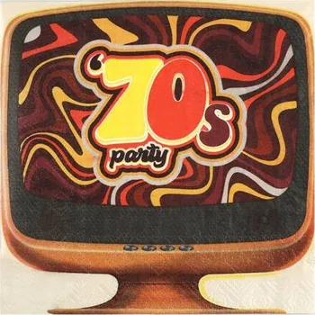 Papírový ubrousek PAPÍROVÉ UBROUSKY 70. LÉTA 33 CM 20 KS UBROUSEK NAROZENINY RETRO DISCO PÁRTY