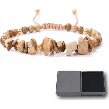 Náramek Pletený náramek Kámen Přírodní Achát Obrazkový 5-8 mm Nastavitelný