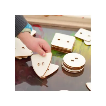 Dřevěná hračka Knoflík dek. sada 6 x 30 ks 0042-104