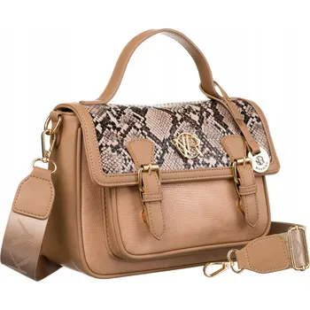 Kabelka Dámská kabelka Rovicky béžová, eko kůže, malá, se zvířecím vzorem