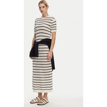 Dámské šaty Tommy Hilfiger Letní šaty Pointelle WW0WW44489 Béžová Slim Fit XL