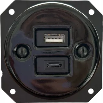 Elektrická zásuvka USB zásuvka do zdi Alkri-Light černá