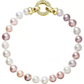 Náramek Perlový náramek z pravých říčních perel mix barev 23004.3