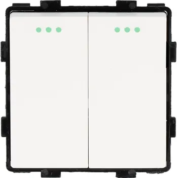 vypínač MODUL VLOŽKA SPÍNAČE SVĚTLA SKLENĚNÝ DVOJITÝ PŘEPÍNAČ BÍLÝ