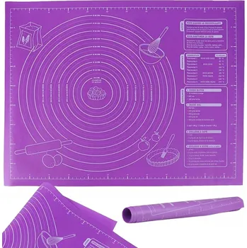 Kuchyňský vál SILIKONOVÝ VÁL VELKÁ MATA XXL POD TĚSTO KUCHYŇSKÁ PODLOŽKA S MĚŘÍTKEM 60 cm x 45 cm
