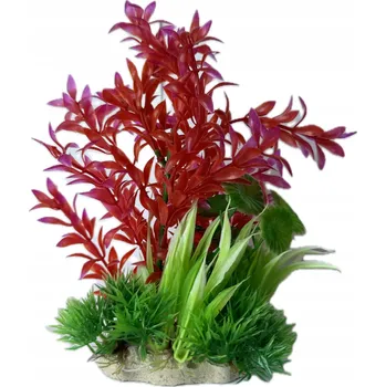 Dekorace do akvária ROSTLINA DO AKVÁRIA umělá ZELENÁ akvarijní rostlina DEKORACE výška 22cm