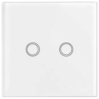 vypínač Skleněný dotykový dvojitý vypínač, bílý