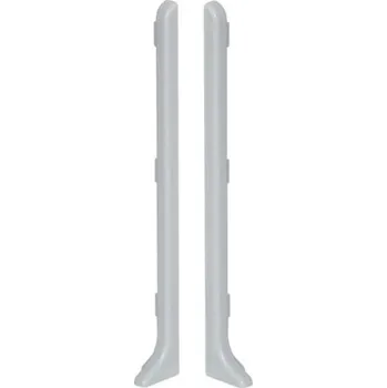 soklová lišta Levá koncovka Cezar hliníková 1 x 100, délka 1 cm, světle šedá