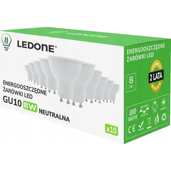 Žárovka 10x LED žárovka GU10 8W Neutrální bílá Premium Energeticky úsporná LED sada
