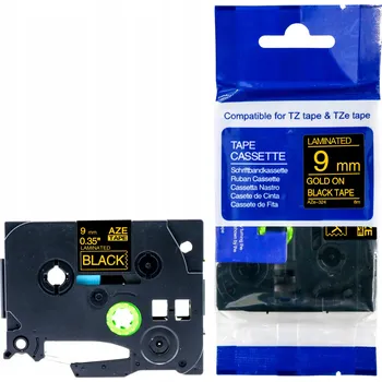 Pásek do tiskárny Páska do Brother TZe-324 9mm černá/zlatá TZ324