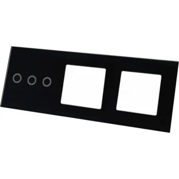 Elektrická zásuvka SKLENĚNÝ DOTYKOVÝ PANEL VYPÍNAČ ZÁSUVKA 3+1G+1G