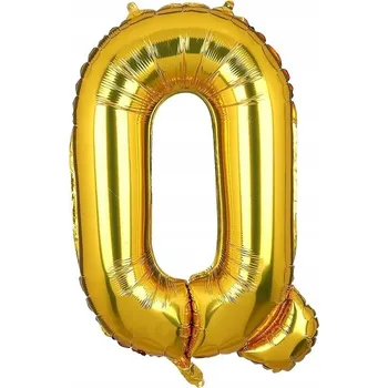 Balónek VELKÝ FÓLIOVÝ BALÓNEK K VÝROČÍ NAROZENIN PÁRTY PÍSMENO Q ZLATÝ 40CM