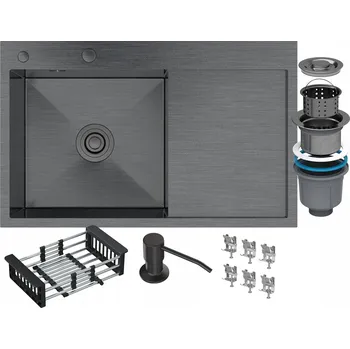 Nerezový dřez Jednokomorový dřez Granitan OCELOVÝ ocel černý