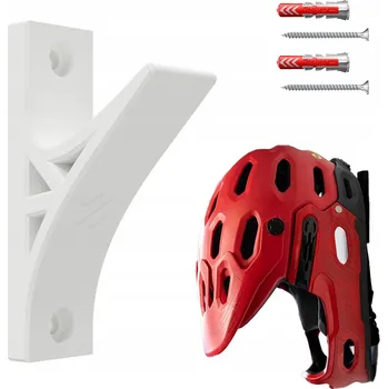 Věšák Držák, hák, věšák na cyklistickou / MTB / motocyklovou helmu, bílý, odolný, 3D tisk