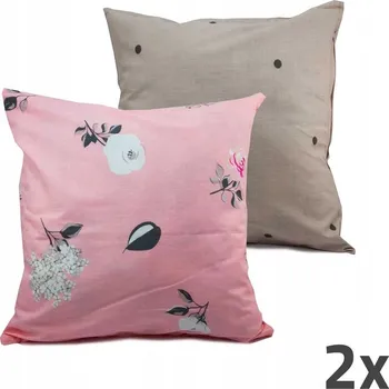 Polštář Home Elements Povlak na polštář - oboustranný, růžovo-světle šedý, sada 2 ks