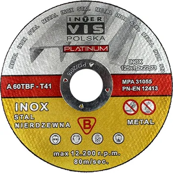 Řezný kotouč Řezací kotouče na kov Inter Vis IVMIC12512 125 x 22,2 mm