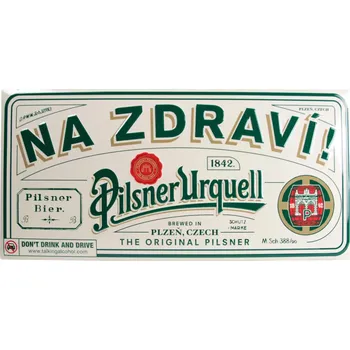 Plechová cedule Plzeňský Prazdroj Plechová 3D cedule Na Zdraví 61 x 29 cm