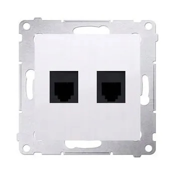Elektrická zásuvka Internetová a telefonní zásuvka nástěnná Kontakt-simon bílá