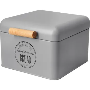 chlebník Excellent Chlebník s víkem kovový 22x14cm šedá