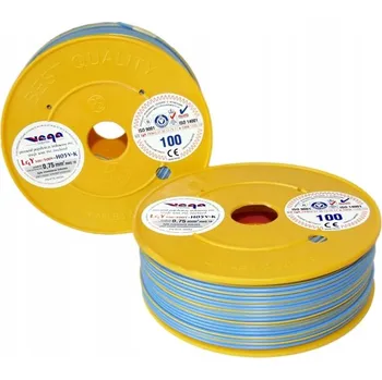elektrický kabel Kabel LGY/H05V-K 0,75 mm2 100 m Modro-Žlutý