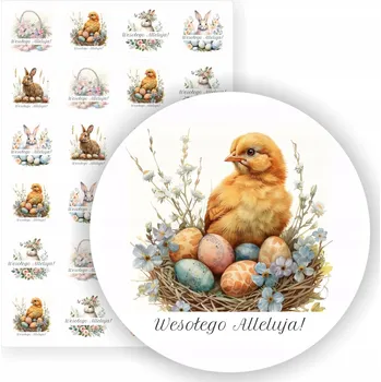 samolepka ETIKETY arch nálepek košíček mix VELIKONOCE dárek přání 24 ks
