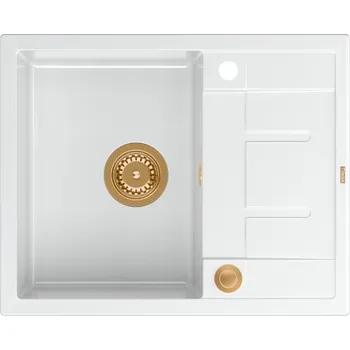 Granitový dřez Jednokomorový granitový dřez Quadron Morgan 116, bílý