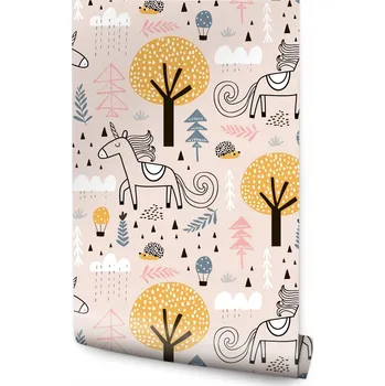 Fototapeta Tapeta pro děti - Jednorožci v lese /207447171