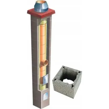 Komín Keramický systémový komín Brata Universal S fi 200 4 m 36x36 cm, zateplený