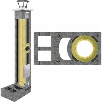 Komín Keramický komín systém KW+W2 fi 180 12m izolovaný zateplený set 36x74