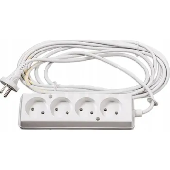 Napájecí kabel Prodlužovací Kabel přívod s lištou Maan 5 m, 4 ks, bílý
