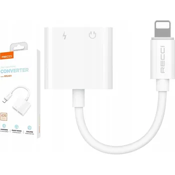 Cestovní adaptér ADAPTÉR / ROZDVOJKA SLUCHÁTEK PRO IPHONE 2X LIGHTNING RECCI